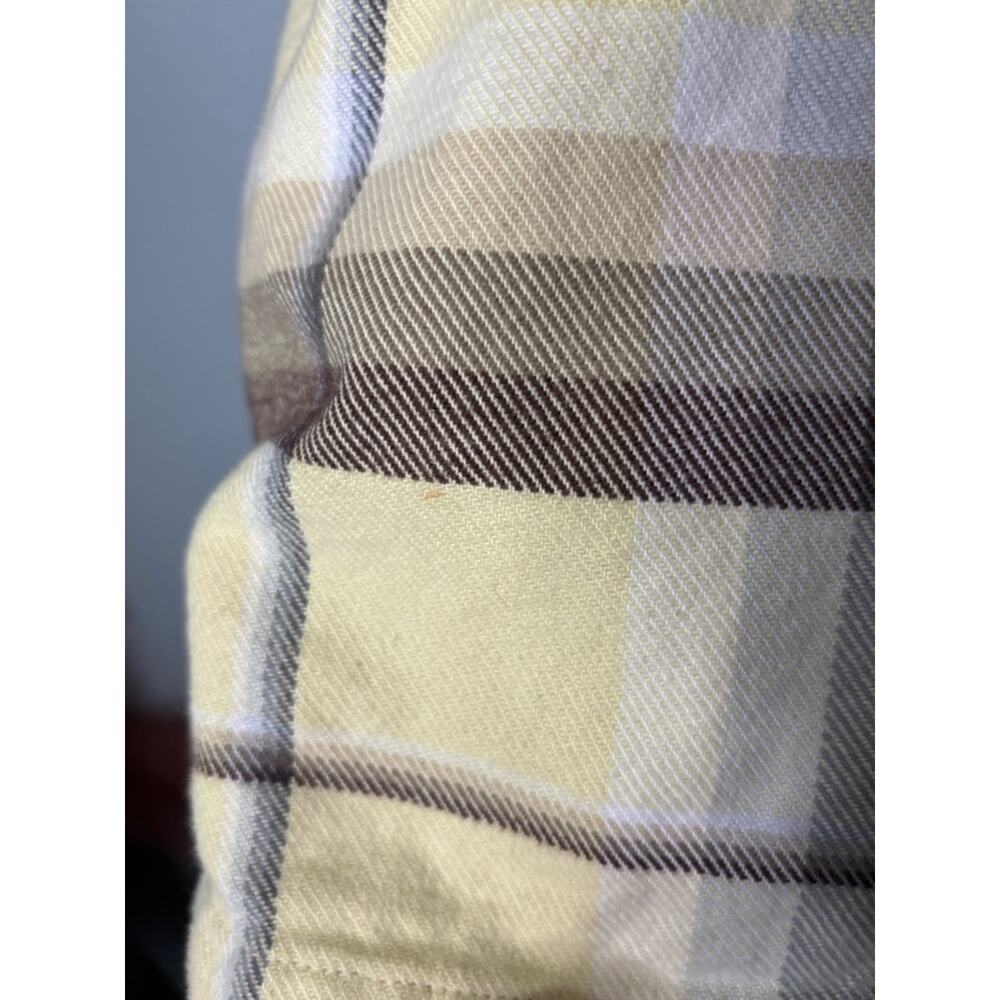 Stio Hutkeeper Straw Yellow Plaid Heavyweight Outdoorsy Cotton Flannel Shirt L - Picture 5 of 6